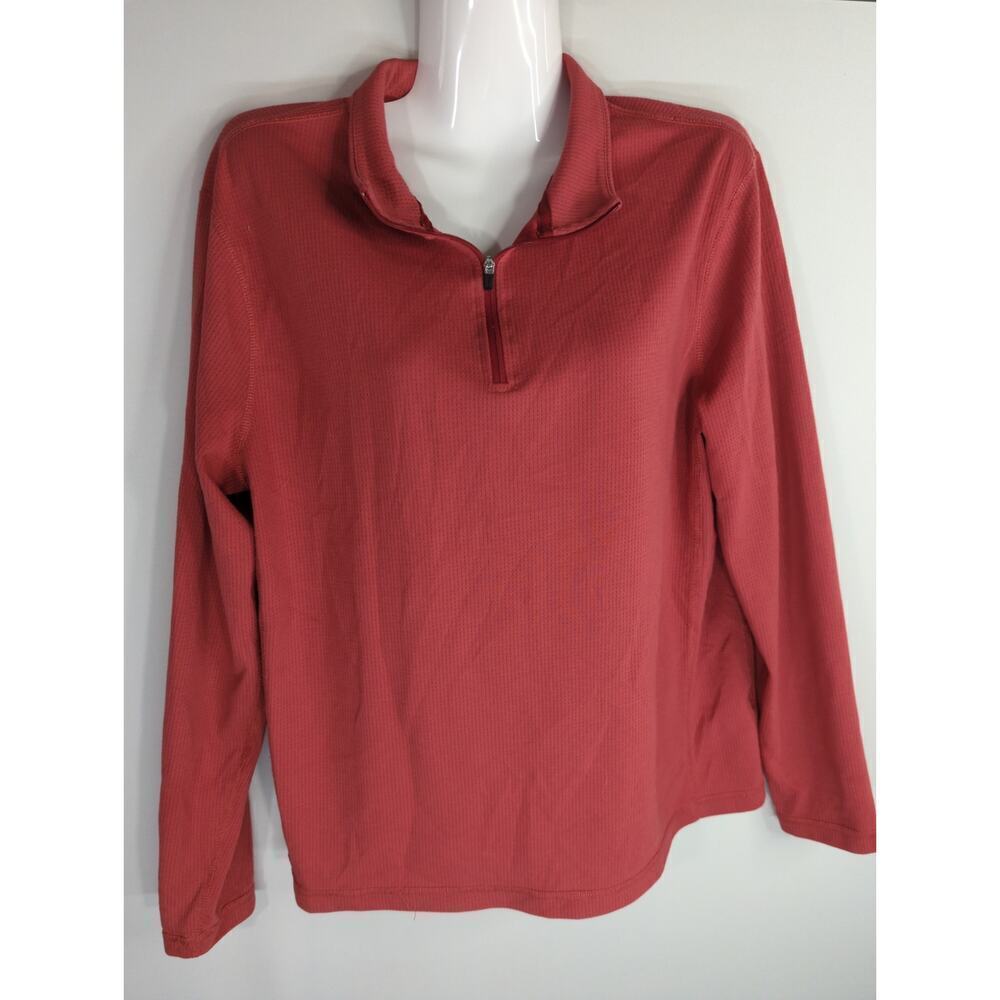 J. Crew Performance Brick Red‎ Quarter Red Long Sleeve Top Athleisure Size M